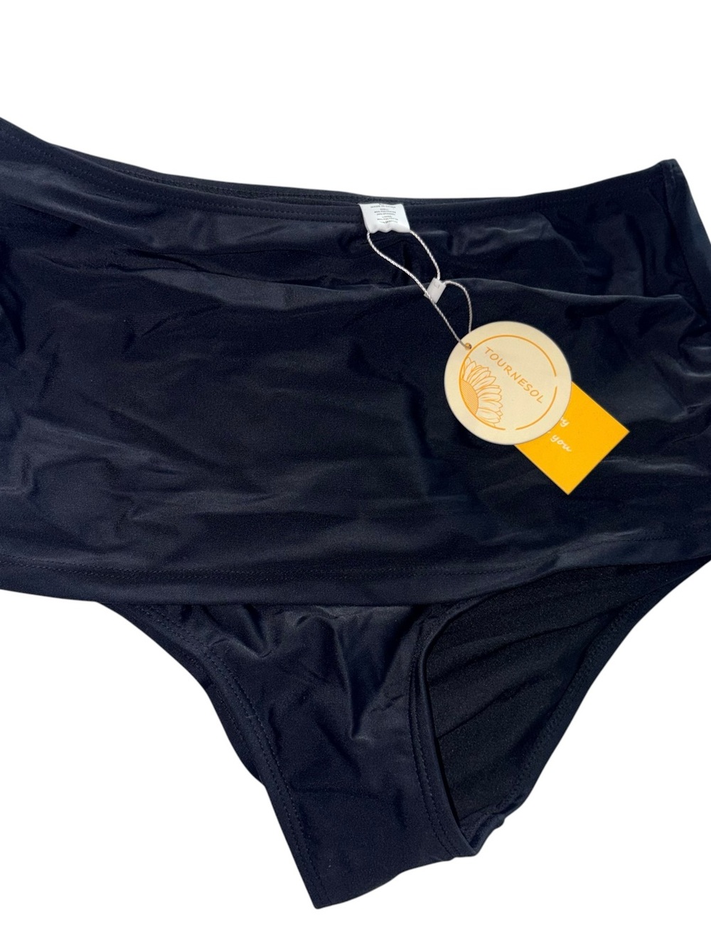 NWT TOURNESOL Black High Waist Swim Bottoms - size Large